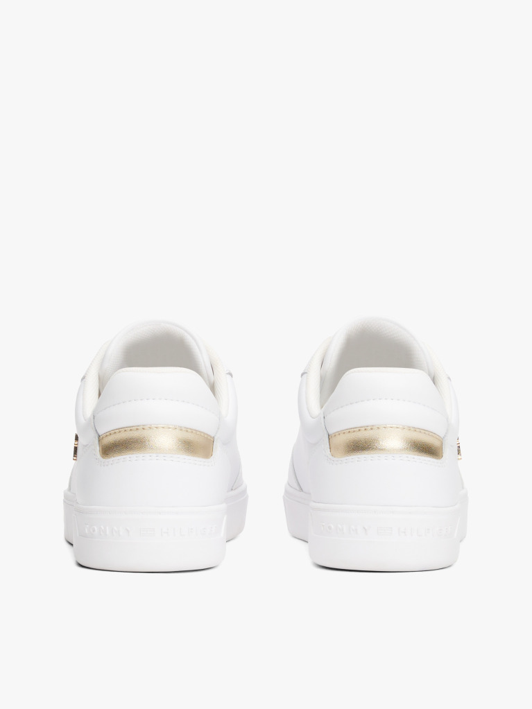 Άσπρο TH Monogram Δερμάτινα Sneakers  Γυναίκες