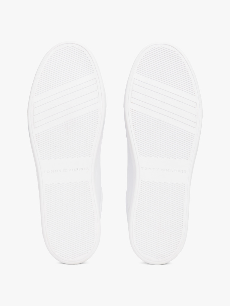 Άσπρο TH Monogram Δερμάτινα Sneakers  Γυναίκες
