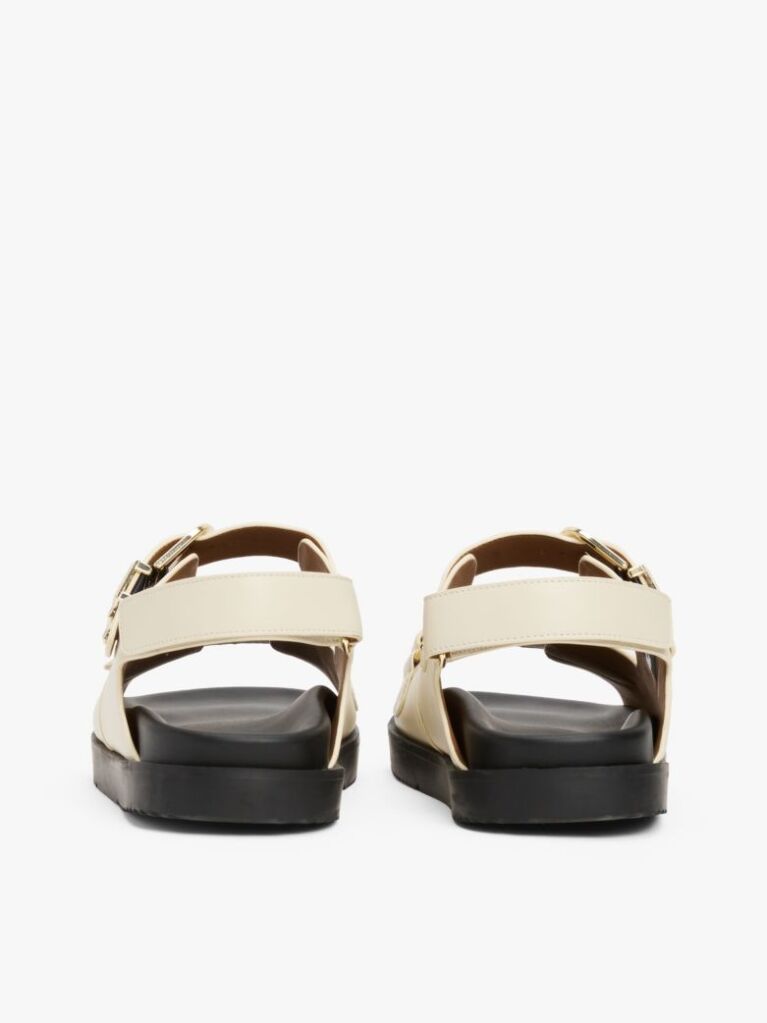 Beige TH Monogram Leather Cleat Sandals  Women