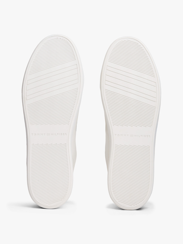 Beige Leather Cupsole Trainers  Women