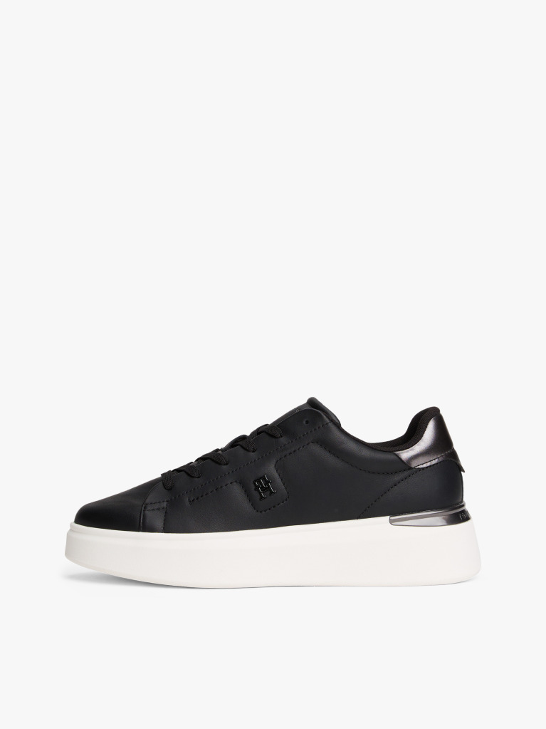 Black Chic Platform Sneaker Gold  Women