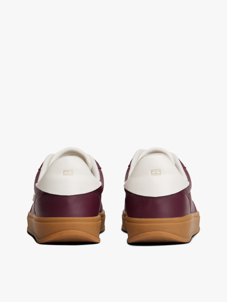 Brown Heritage Shiny Leather Trainers  Women