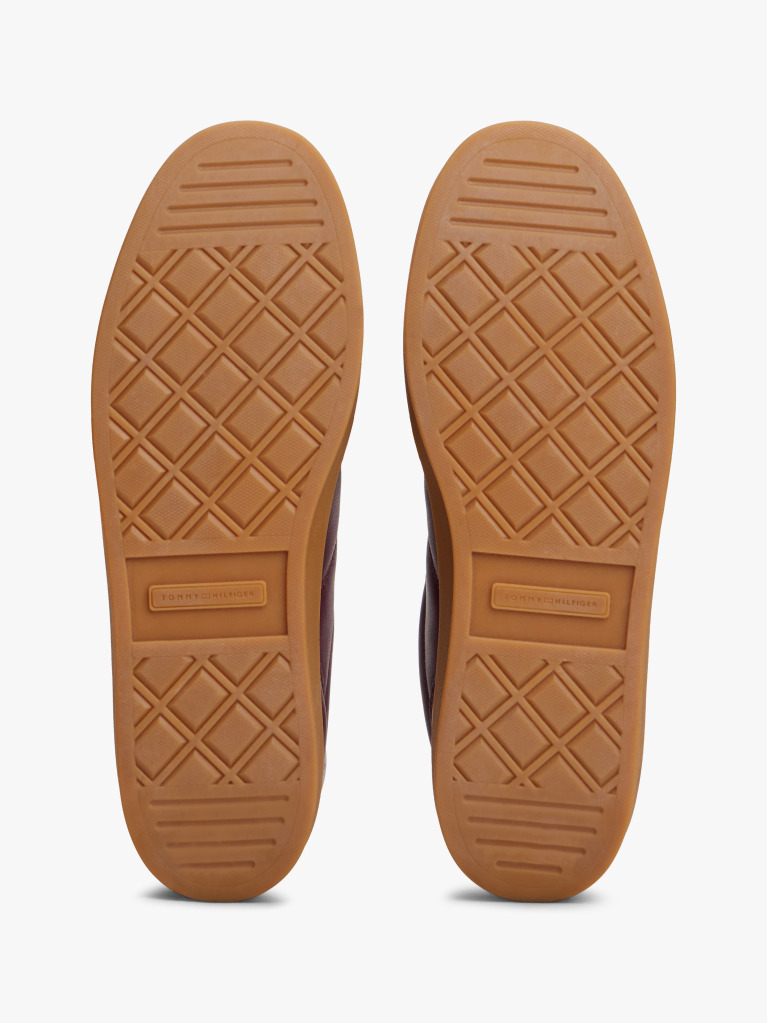 Brown Heritage Shiny Leather Trainers  Women