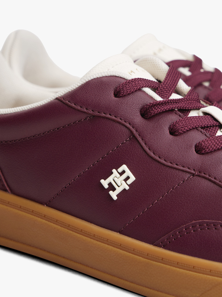 Brown Heritage Shiny Leather Trainers  Women