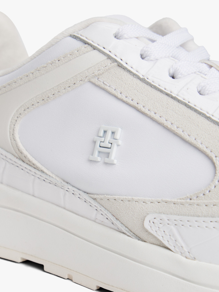 Άσπρο Δερμάτινα TH Monogram Sneakers  Γυναίκες