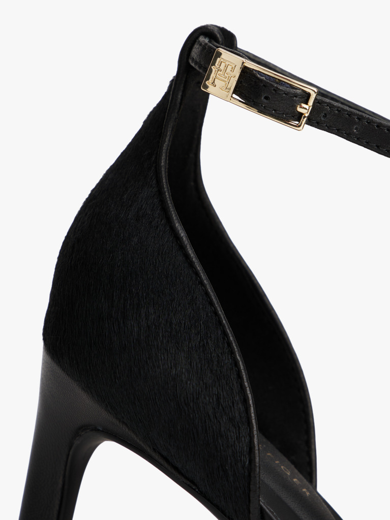 Black T-Bar Ankle Strap Stiletto Heels  Women
