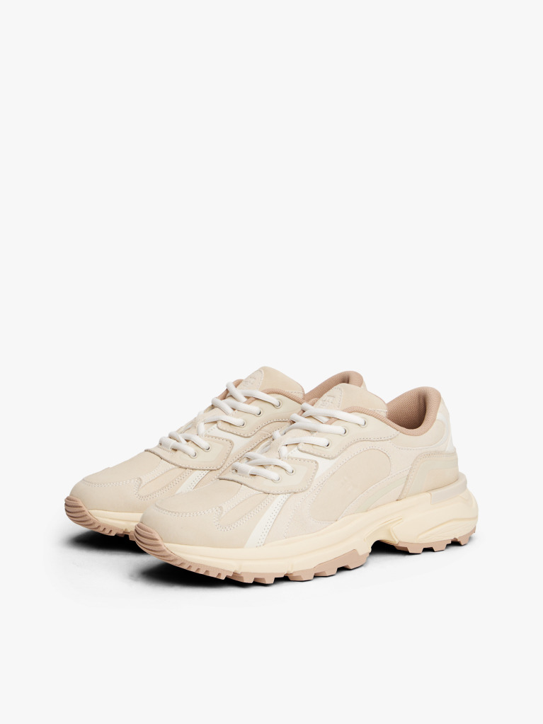 Μπεζ Δερμάτινα TH Monogram Sneakers  Γυναίκες