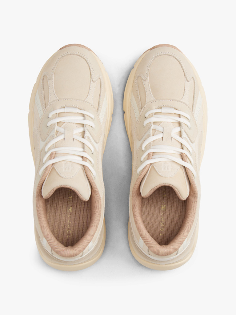 Μπεζ Δερμάτινα TH Monogram Sneakers  Γυναίκες