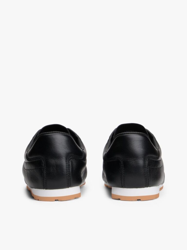 Μαύρο TH Monogram Δερμάτινα Sneakers Με Χαμηλό Κόψιμο  Γυναίκες