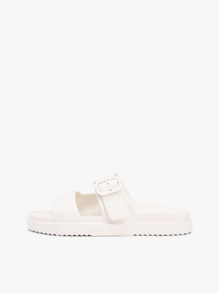 Beige Double Strap Enamel Flag Lightweight Sandals  Women