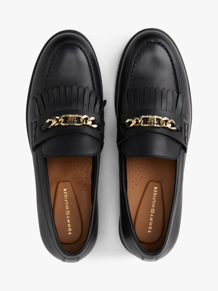 Μαύρο Δερμάτινα TH Monogram Loafers  Γυναίκες