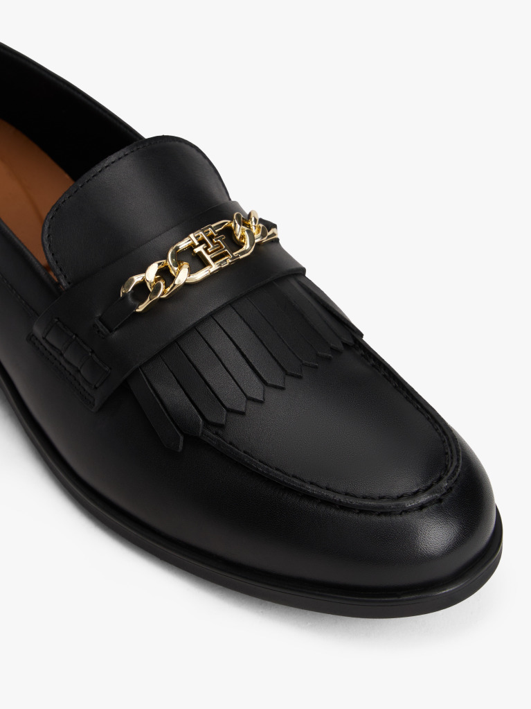 Μαύρο Δερμάτινα TH Monogram Loafers  Γυναίκες