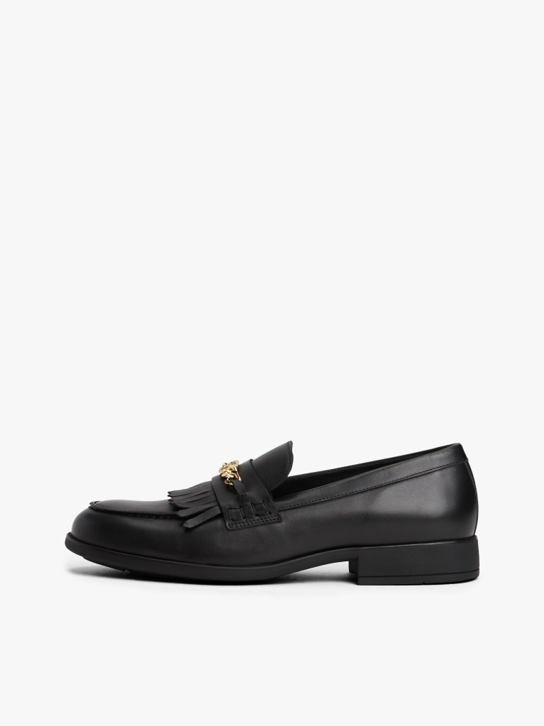 Μαύρο Δερμάτινα TH Monogram Loafers  Γυναίκες