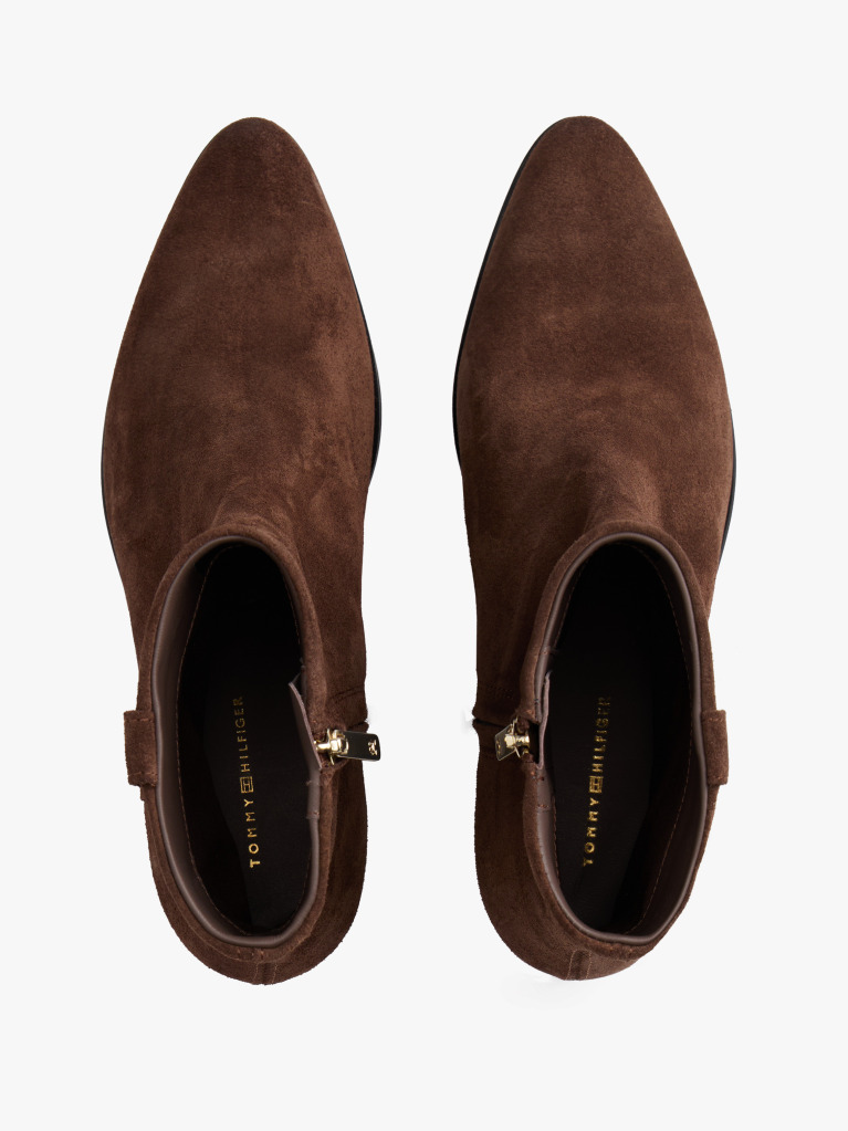 Brown Suede Pointed Toe Ankle Boots  Women