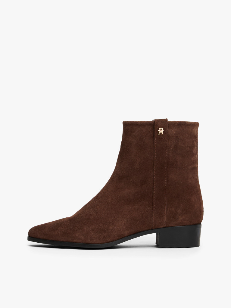 Brown Suede Pointed Toe Ankle Boots  Women