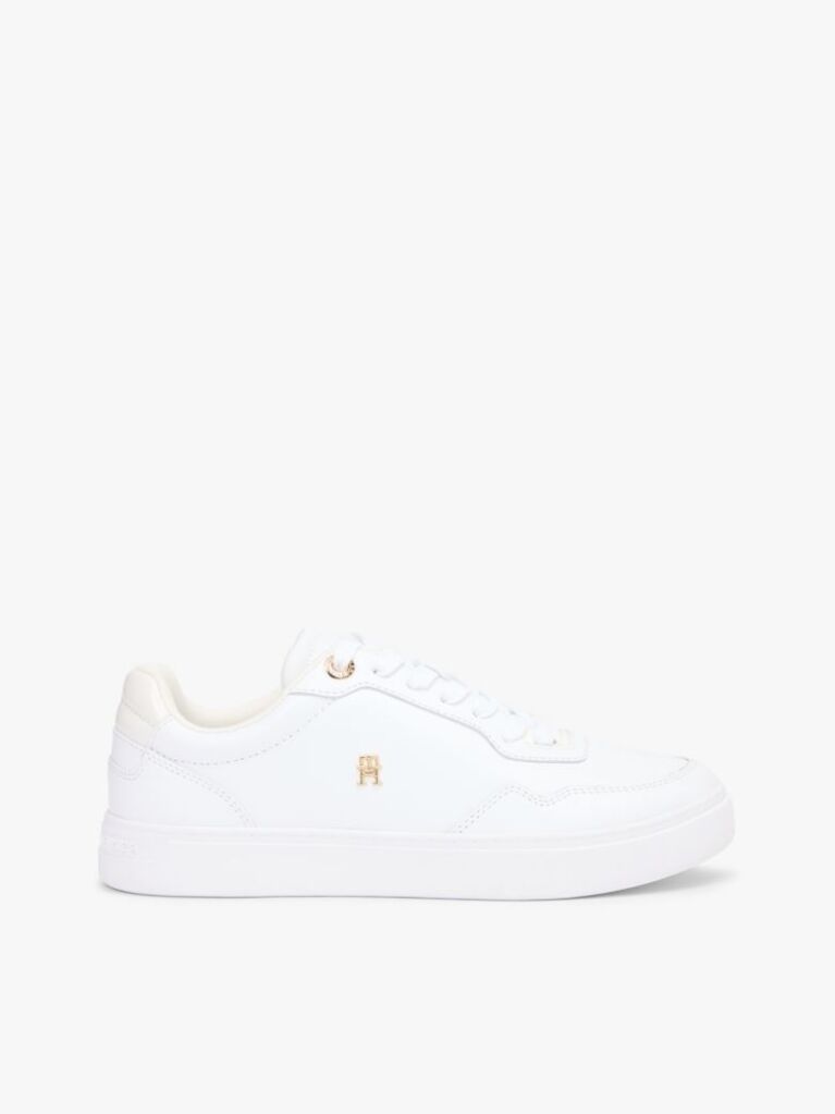 Άσπρο Δερμάτινα Sneakers Με Μίξη Υφών  Γυναίκες