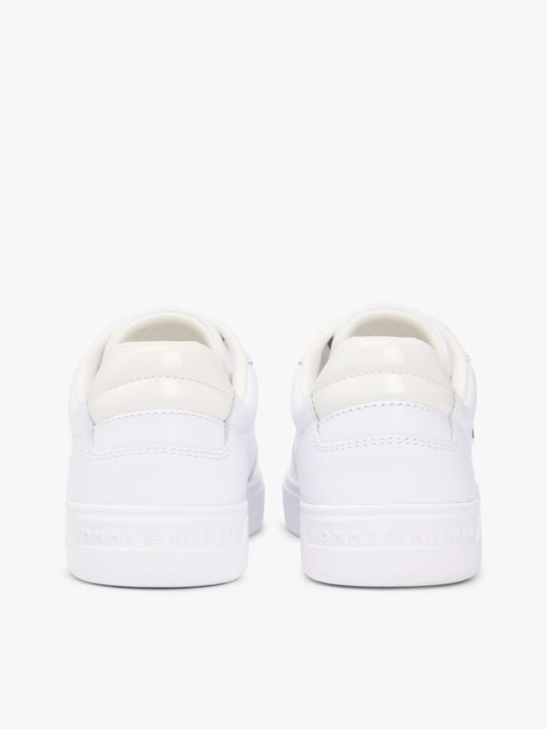 Άσπρο Δερμάτινα Sneakers Με Μίξη Υφών  Γυναίκες