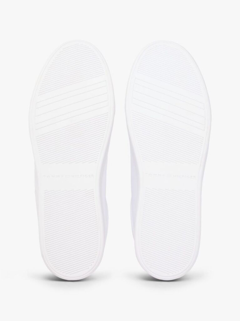 Άσπρο Δερμάτινα Sneakers Με Μίξη Υφών  Γυναίκες