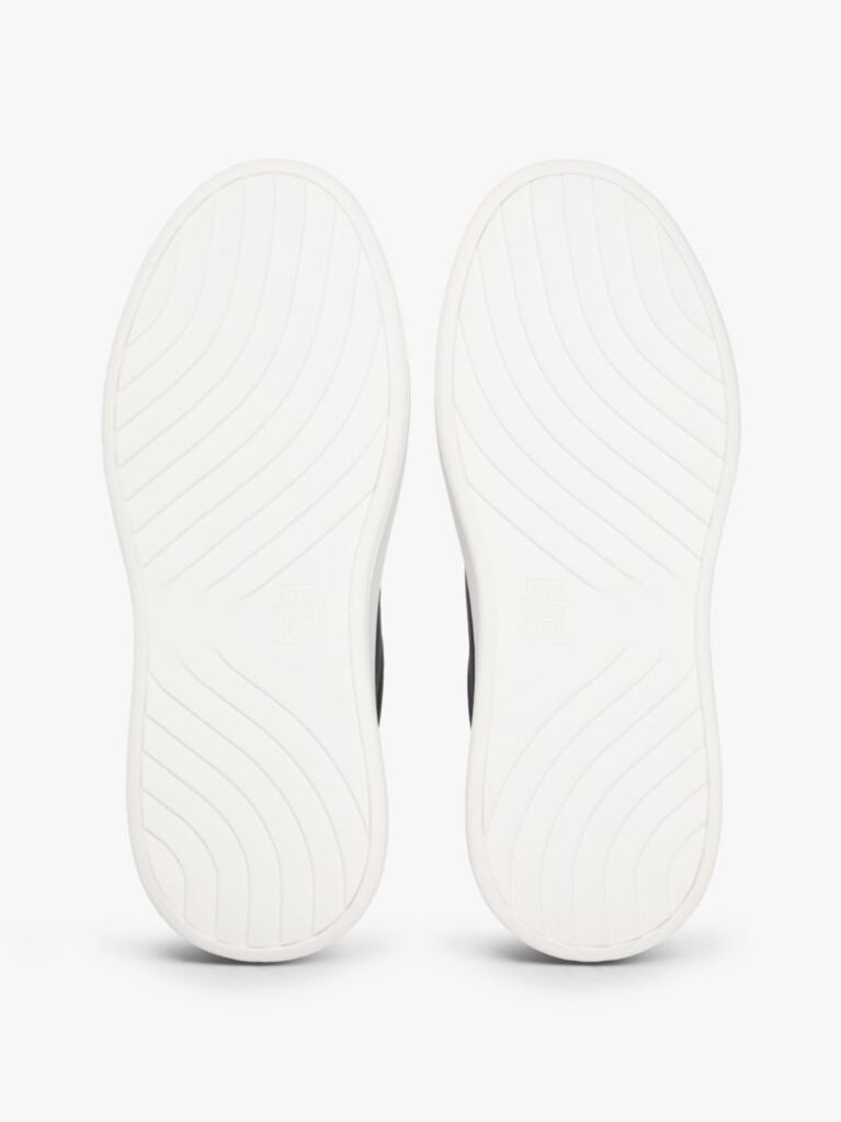 Μαύρο Δερμάτινα Sneakers Με Πλατφόρμα Και Λεοπάρ Λεπτομέρεια  Γυναίκες