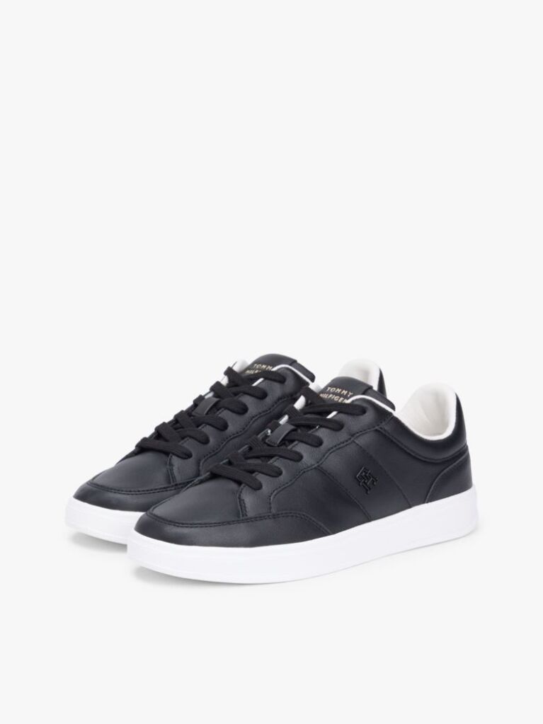 Μαύρο TH Monogram Δερμάτινα Sneakers  Γυναίκες