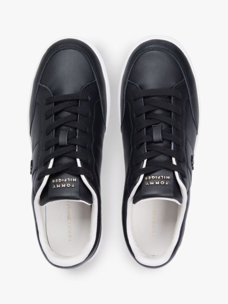 Μαύρο TH Monogram Δερμάτινα Sneakers  Γυναίκες