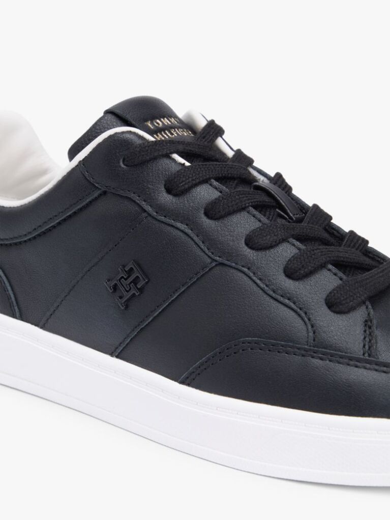 Μαύρο TH Monogram Δερμάτινα Sneakers  Γυναίκες