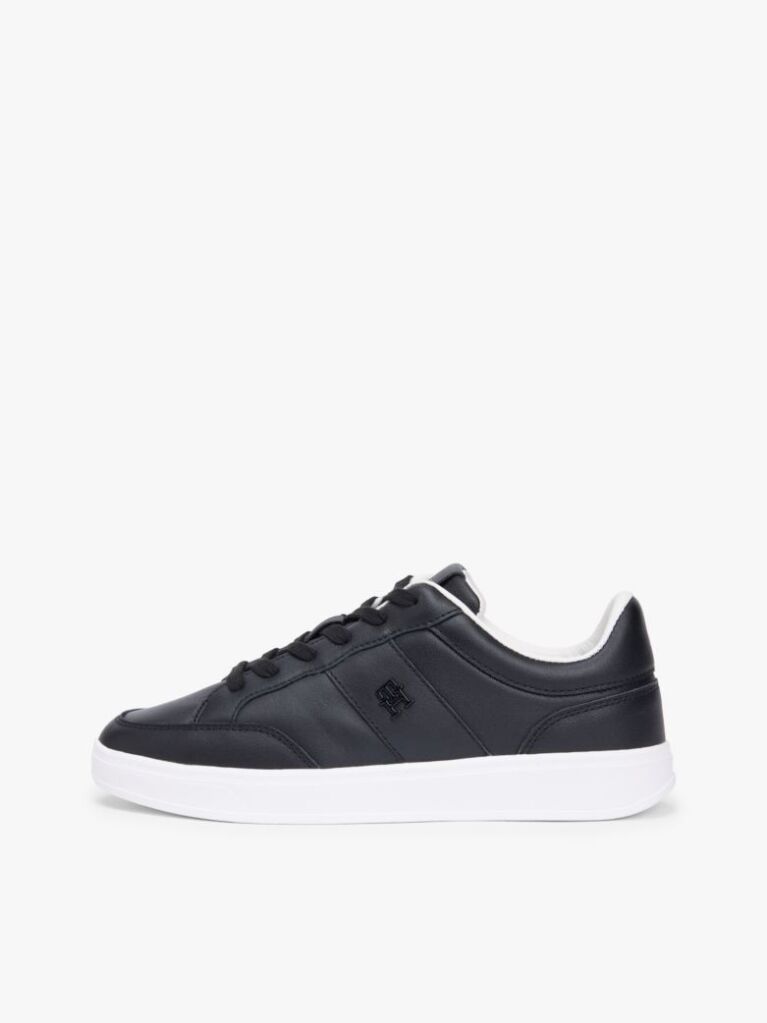 Μαύρο TH Monogram Δερμάτινα Sneakers  Γυναίκες