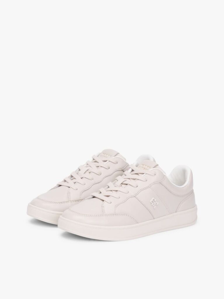 Μπεζ TH Monogram Δερμάτινα Sneakers  Γυναίκες