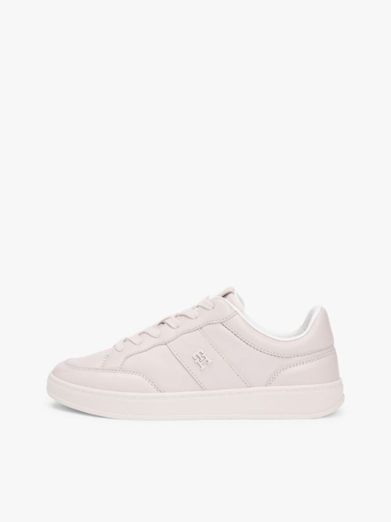 Μπεζ TH Monogram Δερμάτινα Sneakers  Γυναίκες