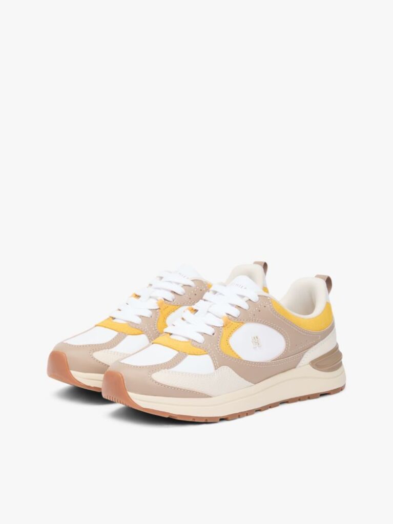 Multi TH Monogram Leather Mixed Texture Trainers  Women