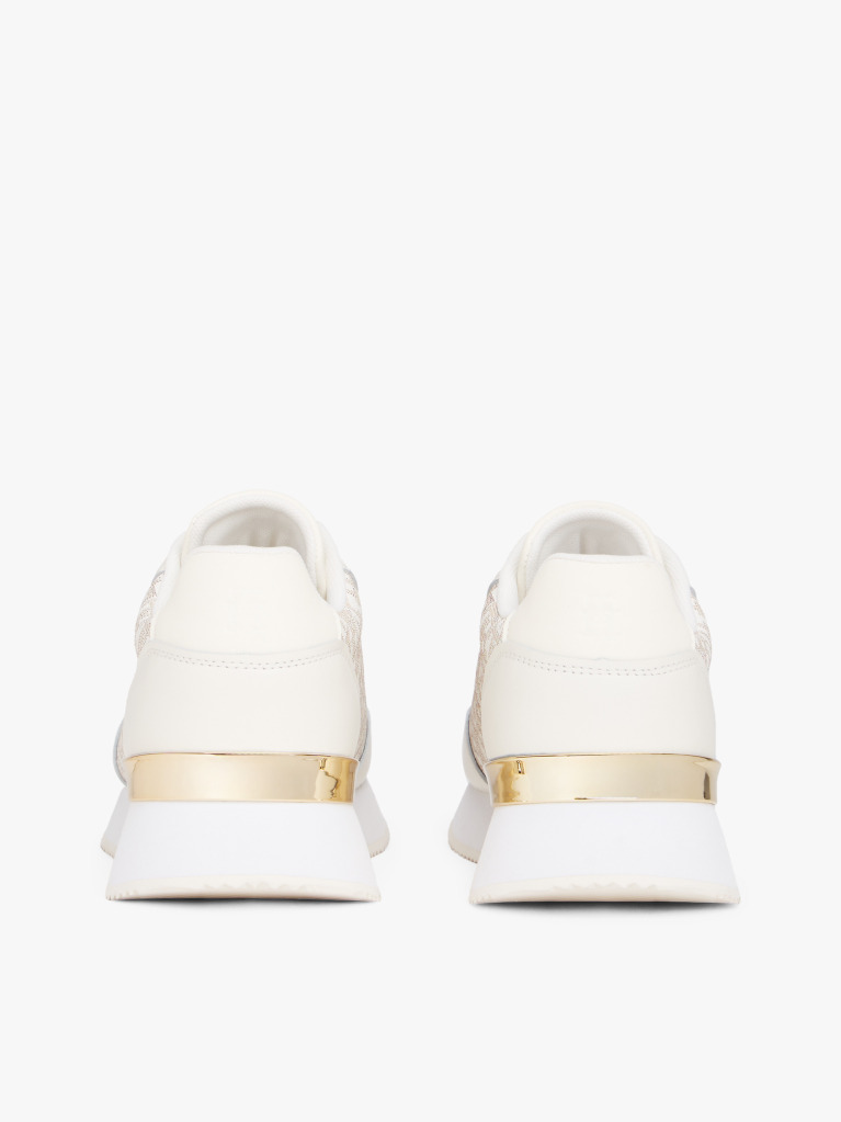 Beige TH Monogram Leather Trainers  Women