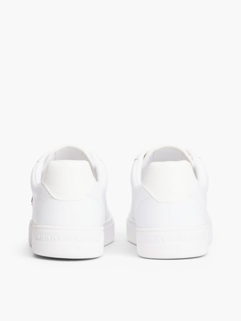 White Leather TH Monogram Court Sneakers  Women