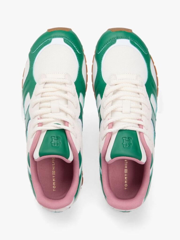 Multi TH Monogram Leather Mixed Texture Trainers  Women