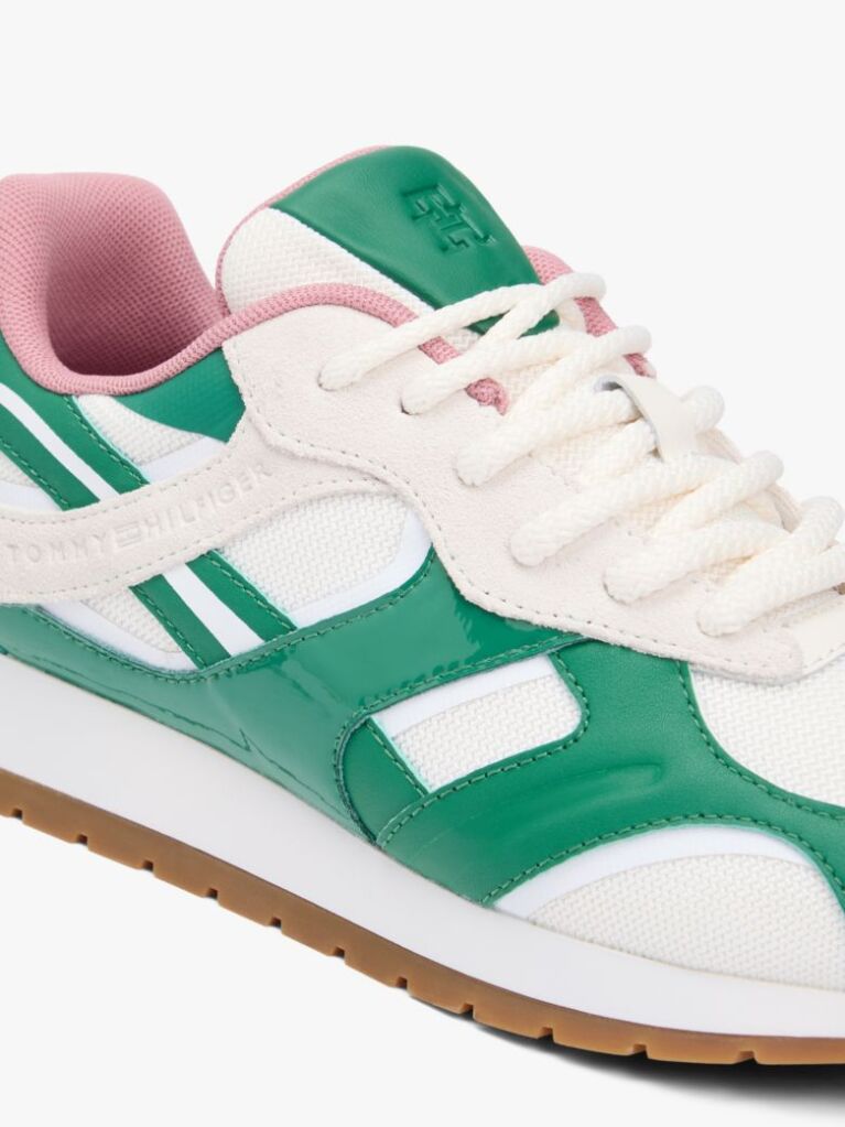 Multi TH Monogram Leather Mixed Texture Trainers  Women