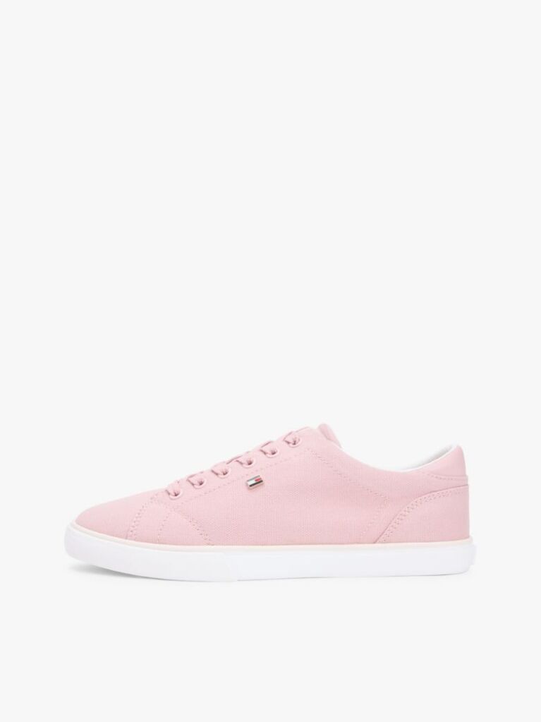 Pink Low Profile Canvas Lace-Up Trainers  Women