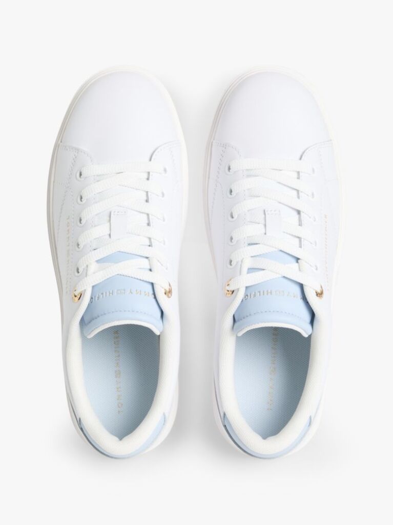 Άσπρο Δερμάτινα Sneakers Με Λογότυπο  Γυναίκες