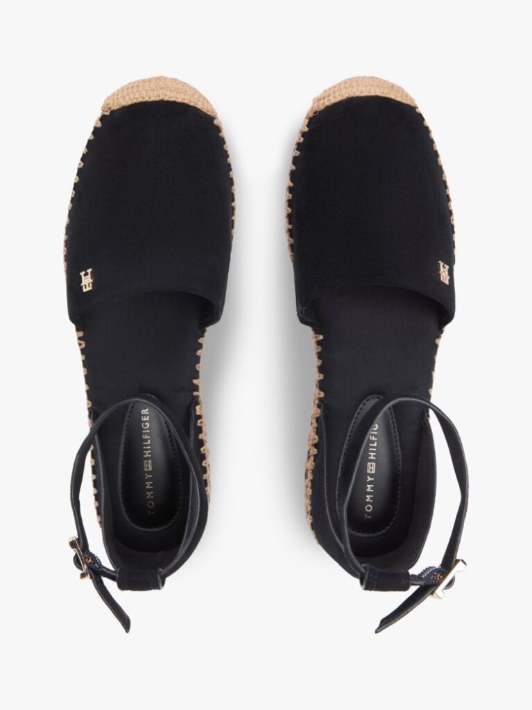 Black Suede Ankle Strap Platform Espadrilles  Women