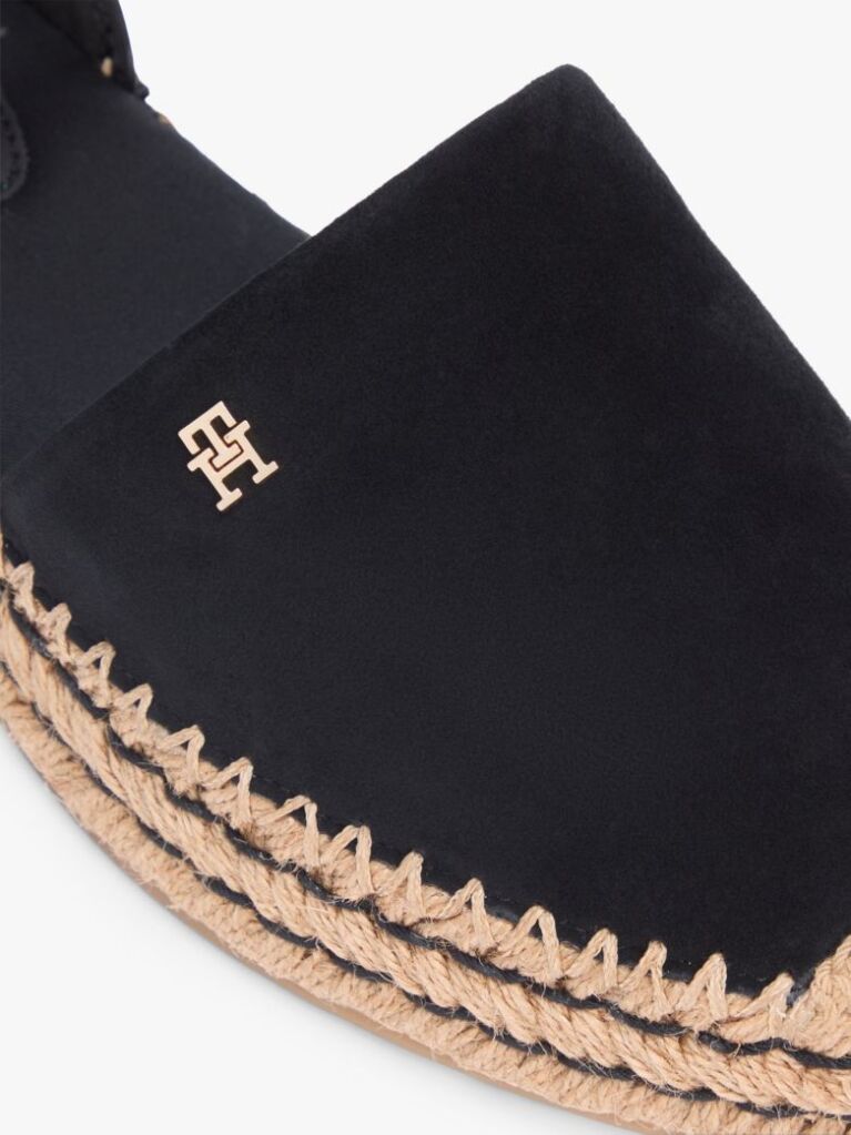 Black Suede Ankle Strap Platform Espadrilles  Women