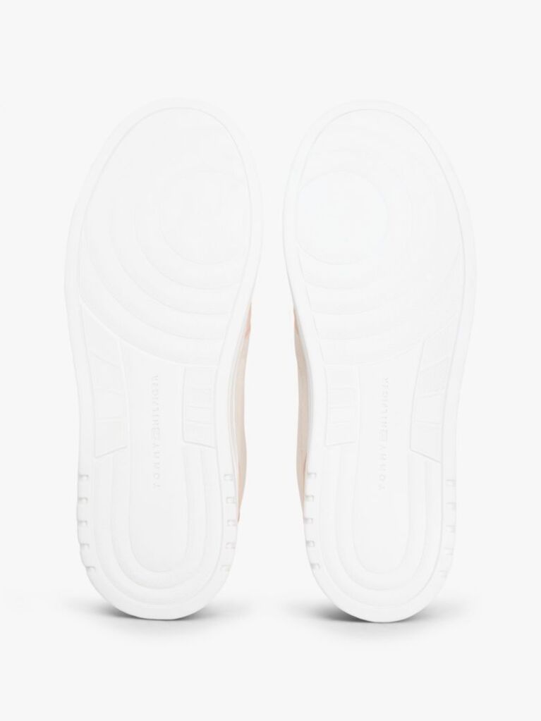 Multi Enamel Flag Leather Court Trainers  Women