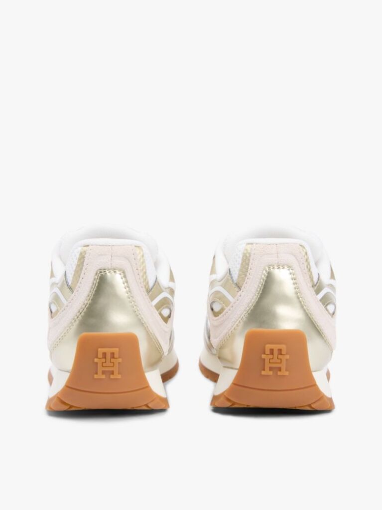 Multi Mixed Texture Metallic Trainers With Leather  Women