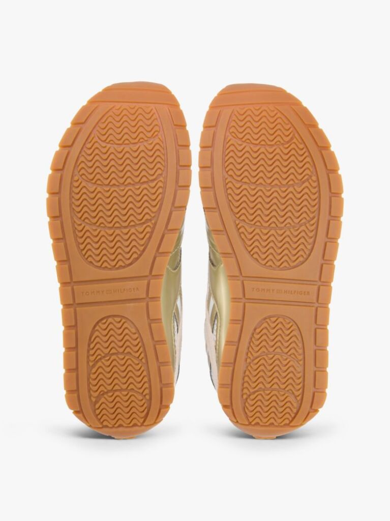 Multi Mixed Texture Metallic Trainers With Leather  Women