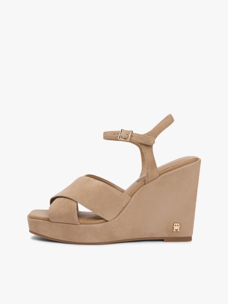 Brown Suede High Wedge Heel Sandals  Women