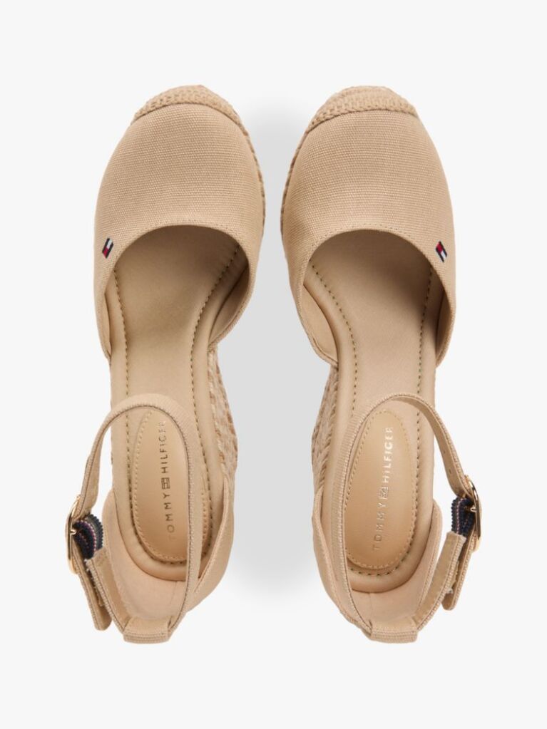 Beige Canvas High Wedge Espadrilles  Women