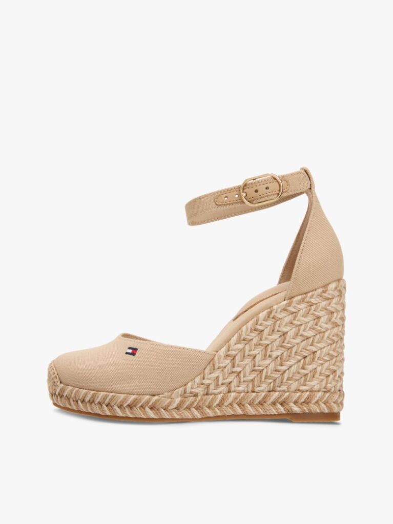 Beige Canvas High Wedge Espadrilles  Women