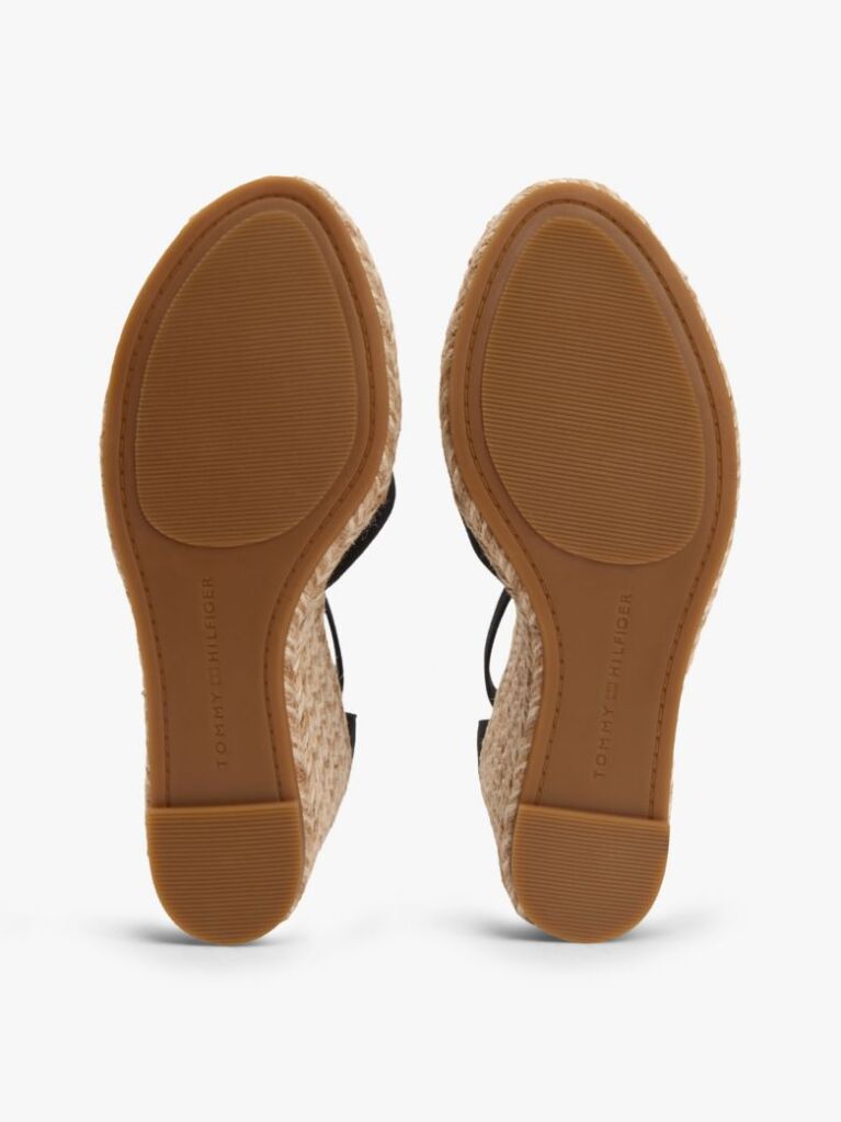 Black Canvas High Wedge Espadrilles  Women