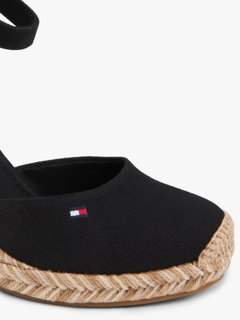 Black Canvas High Wedge Espadrilles  Women