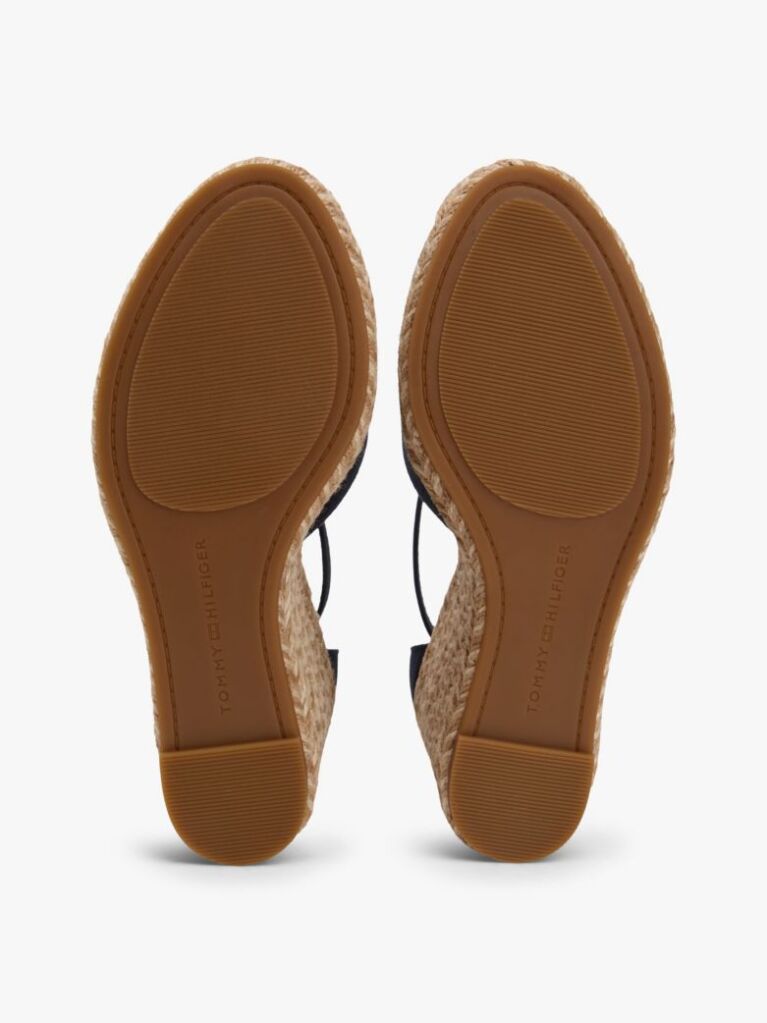 Blue Canvas High Wedge Espadrilles  Women