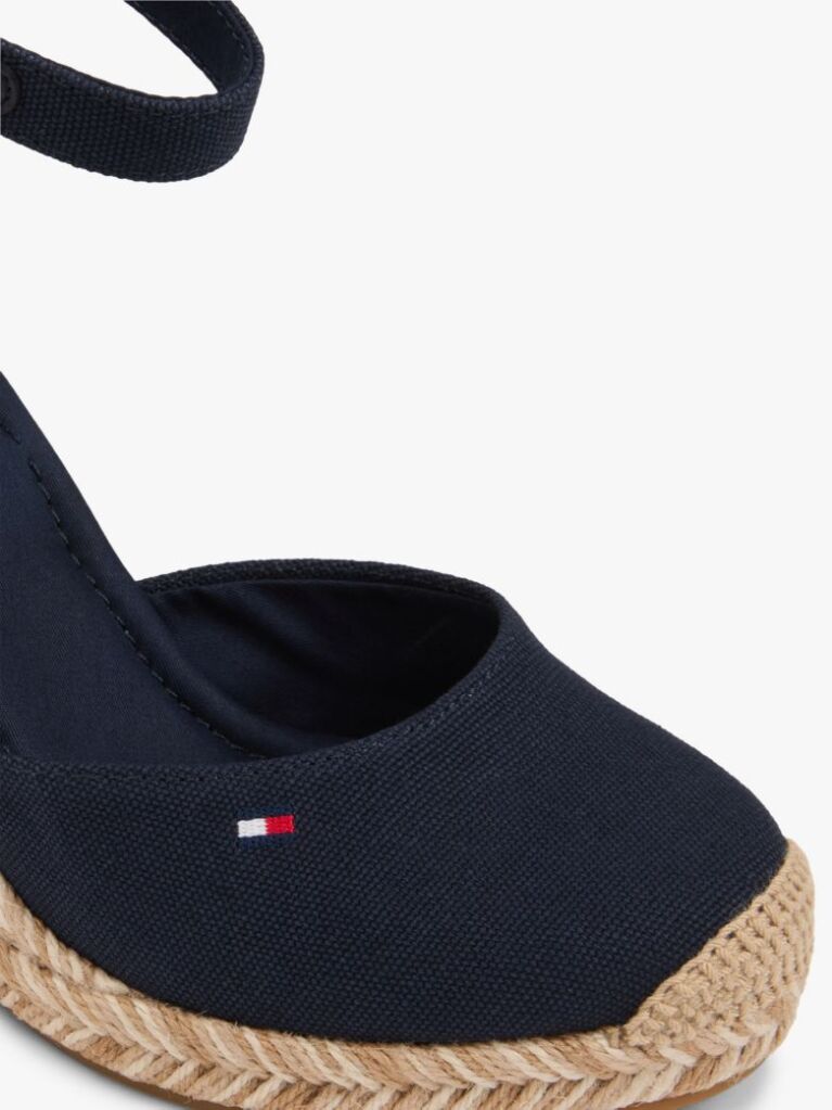 Blue Canvas High Wedge Espadrilles  Women