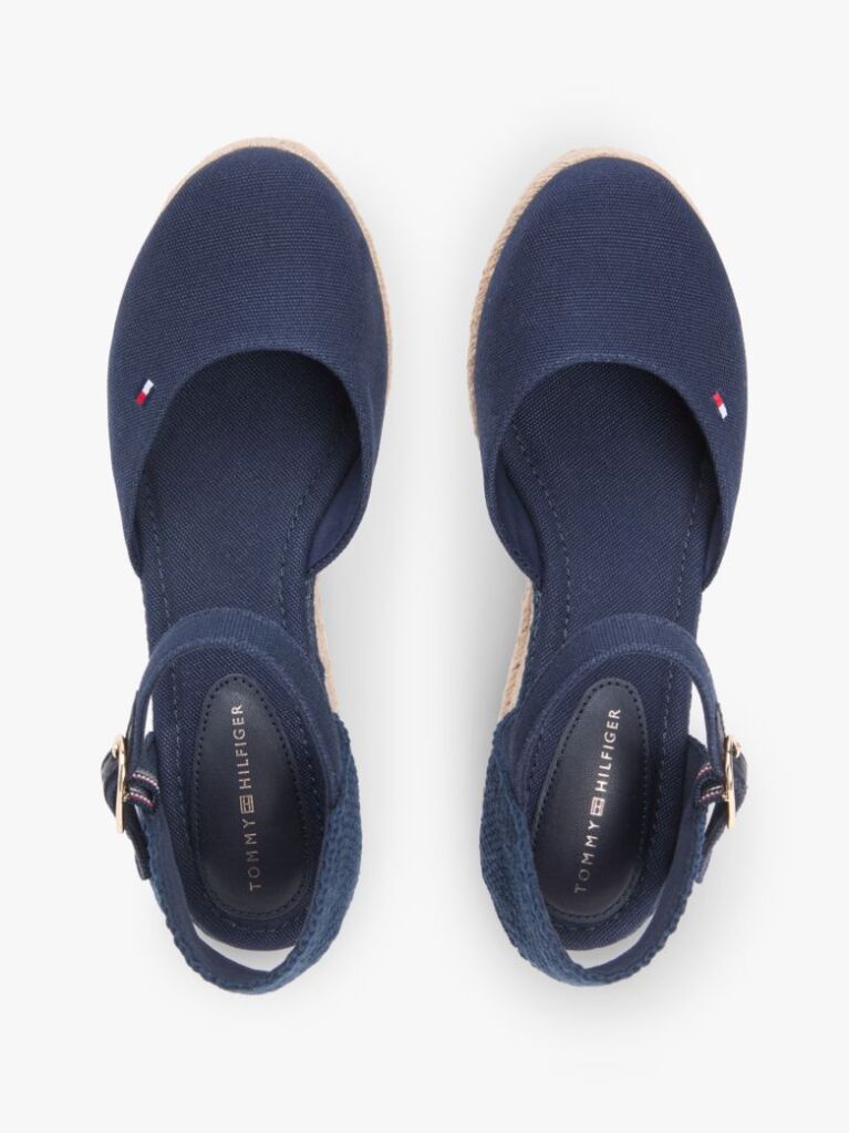 Blue Canvas Wedge Espadrilles  Women