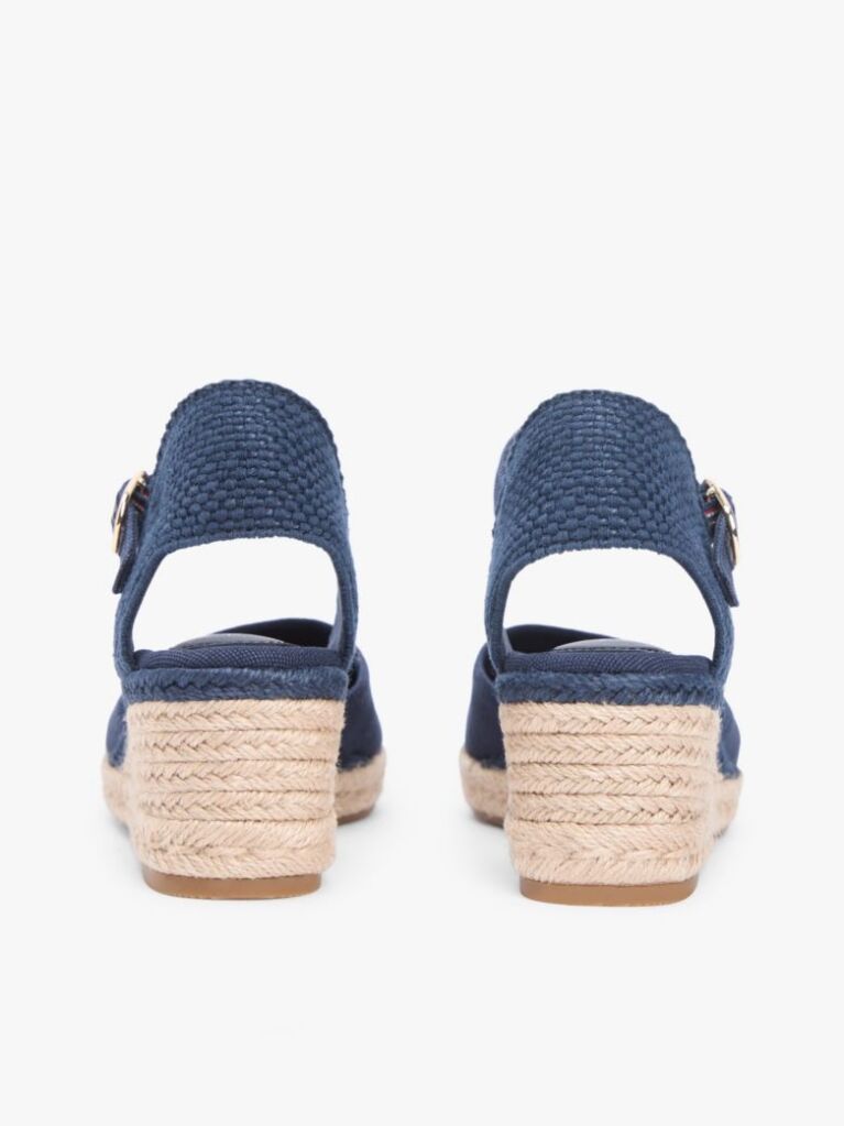 Blue Canvas Wedge Espadrilles  Women